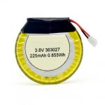 Batri wedi'i Customized LiPO 363027 3.7V 225mAH